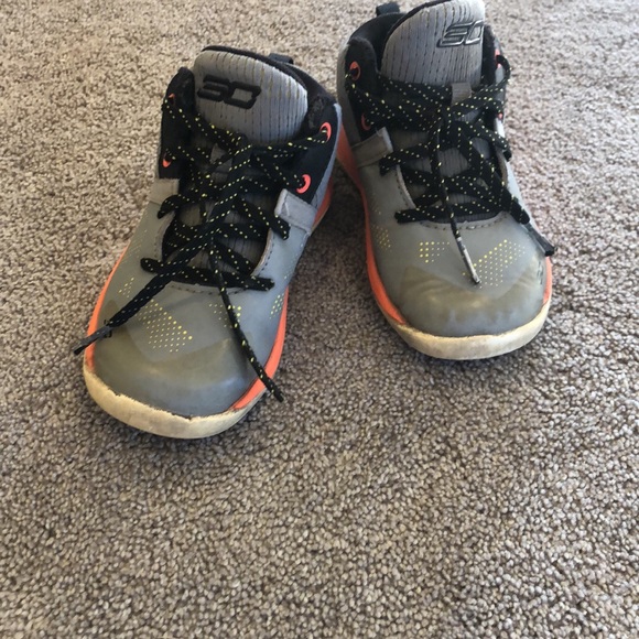 Under Armour Kids Sneakers - Gray and Orange - Picture 1 of 4